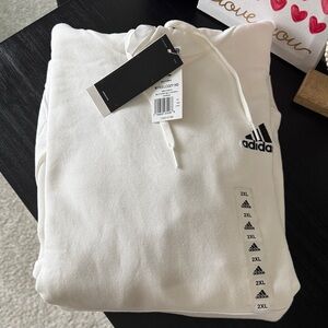 Adidas White Hoodie with Black Logo